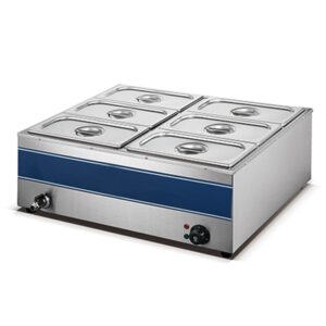 6-Pan Commercial Food Warmer Buffet Electric Steam Table Stainless Steel Food Warmer Bain Marie