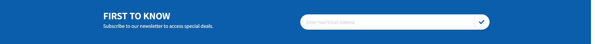 About Us newsletter banner - subscribe for special deals